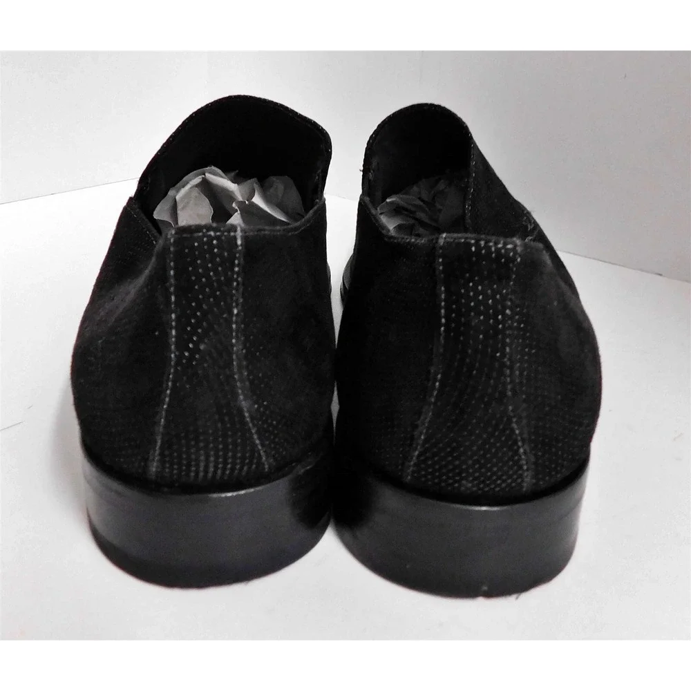 Mezlan Black Blass Beaded‎ Suede Leather Slip on Loafers sz 11